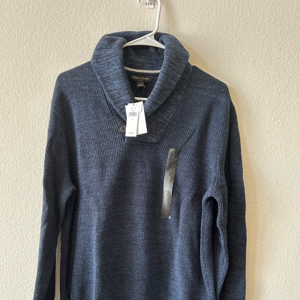 NWT Mens Banana Republic Sweater L Navy